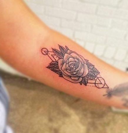 Tattoos - Geometric ft. dot work rose - 134508